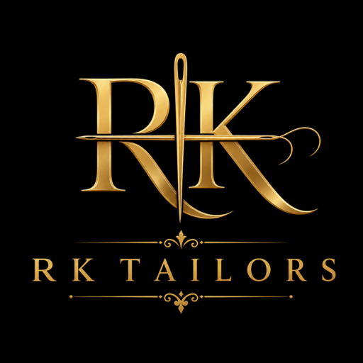 RK Tailors logo with scissors